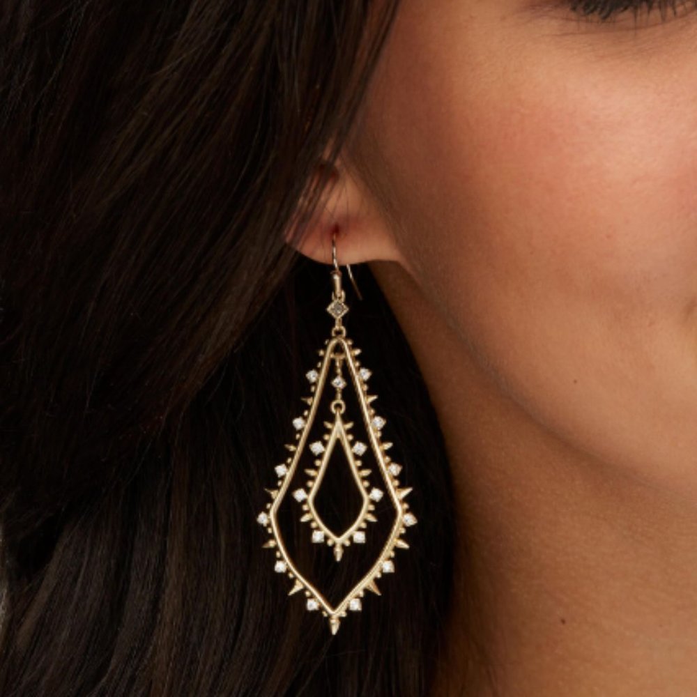 Kendra Scott Alice Drop Earrings in Silver - Picture 2 of 5